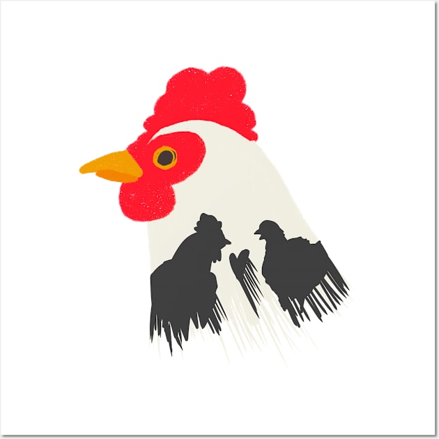 Rooster’s shadow of love Wall Art by WritingLuv